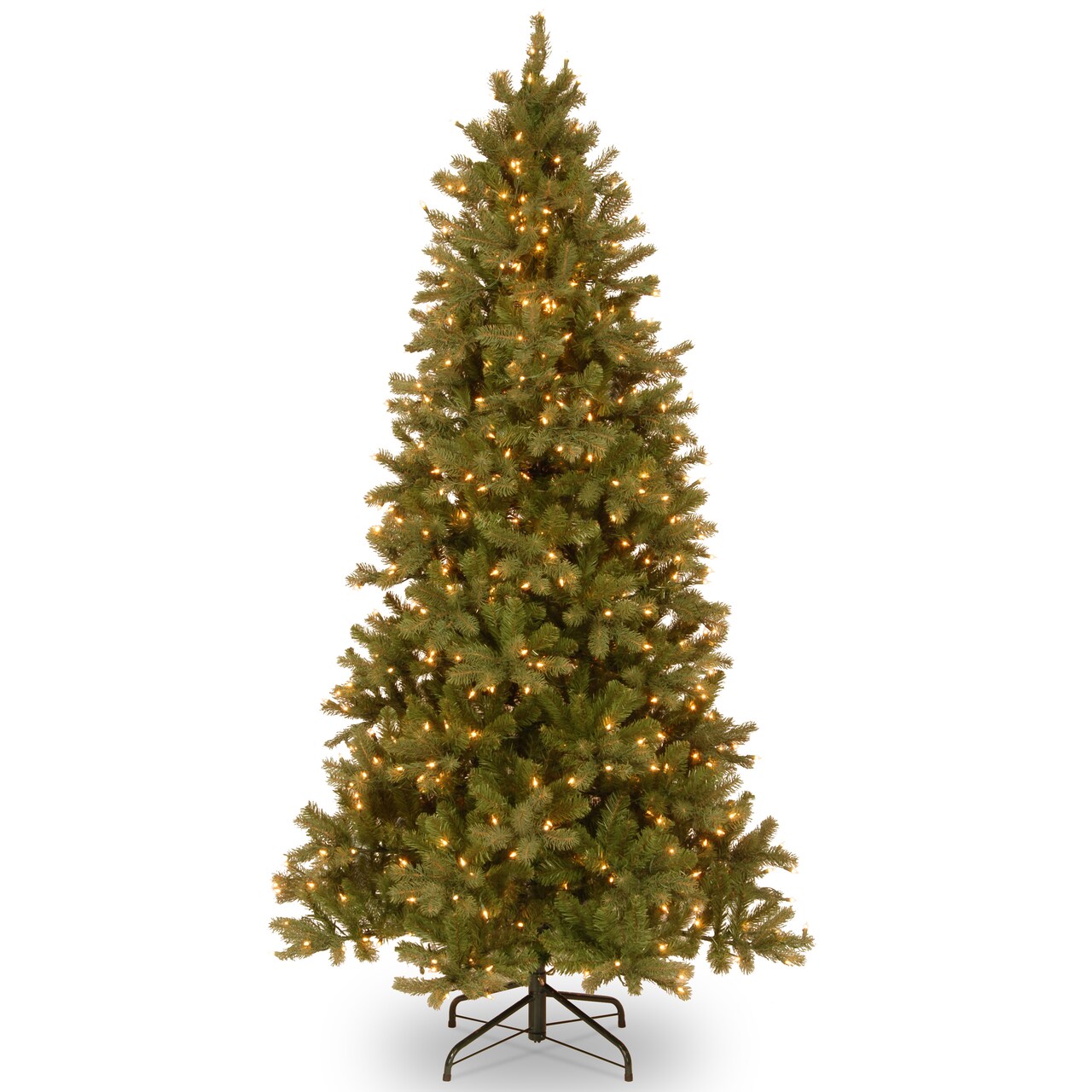 National Tree Company 7.5ft. Feel Real Downswept Douglas Slim Fir Hinged Tree with 600 Clear Lights